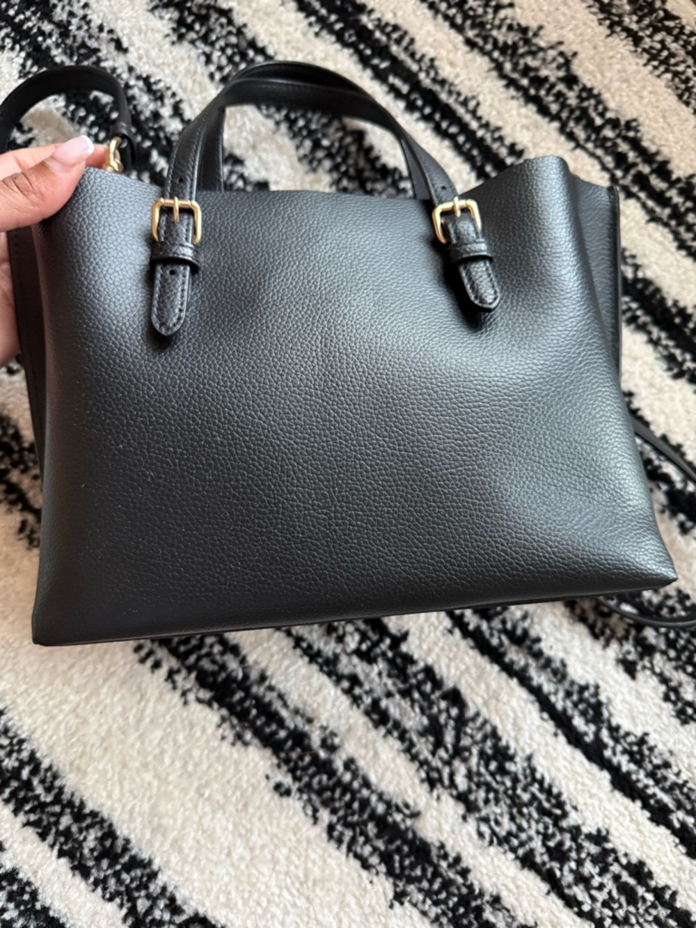 Coach Black Pebbled Leather Satchel with Gold Hardware and Removable Strap - Picture 2 of 6